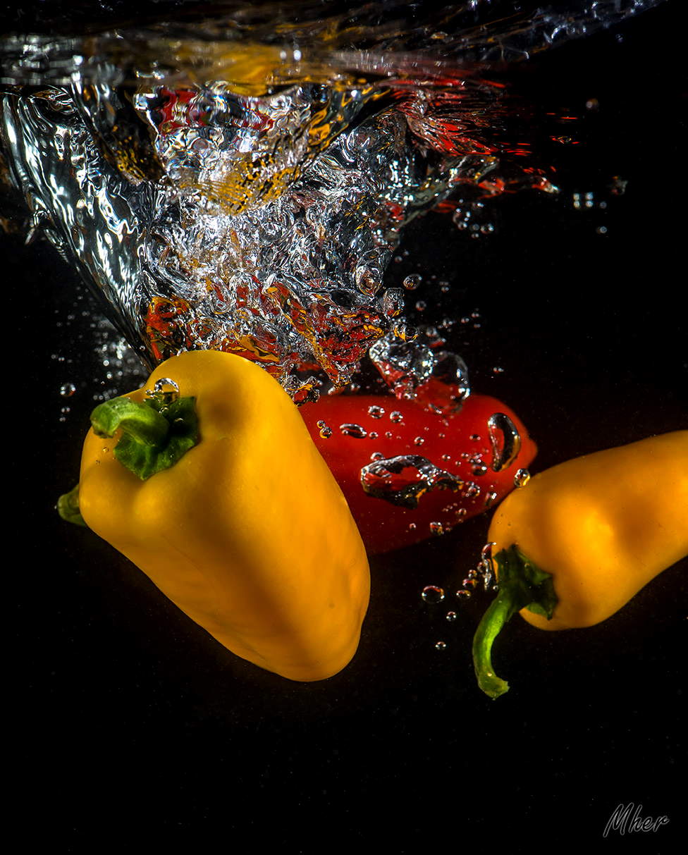 Peppers  in the water