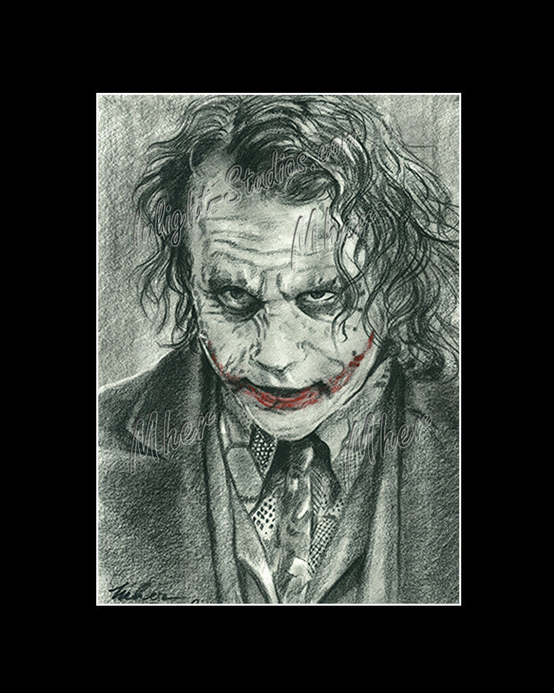 Z A M R I S — A pencil drawing of Heath Ledger as the Joker from...