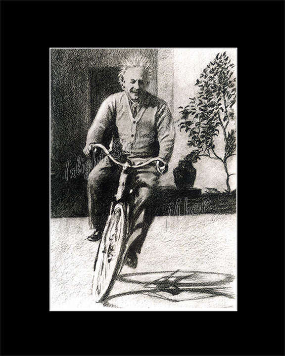 Albert Einstein on a bicycle – Art Inlight